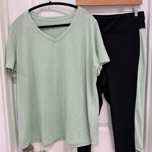 Ideology Light Green V-Neck Top